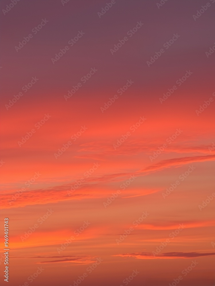 Poster A beautiful sunset with pink and orange hues.