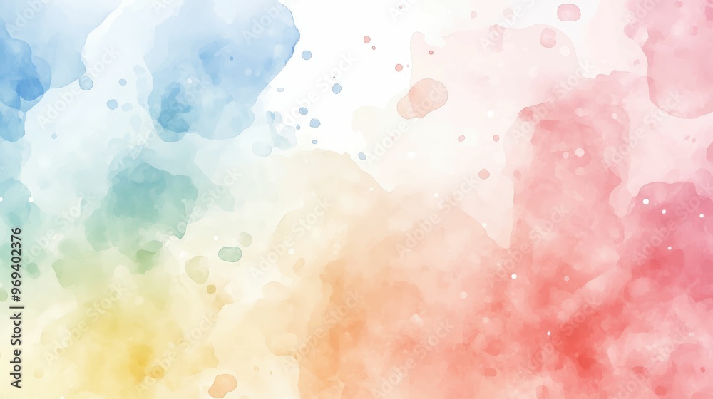 Canvas Prints abstract watercolor splash in soft colors.