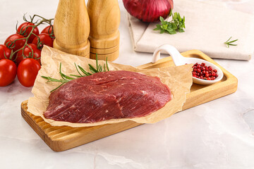 Raw beef meat uncocked steak