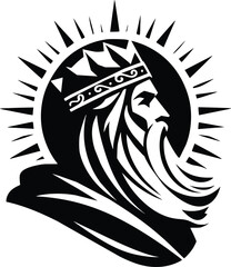 Black and White Illustration of Legendary Hero Finn MacCool