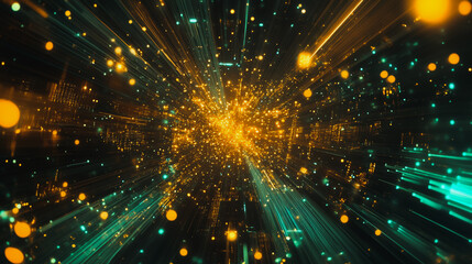 Fototapeta premium Smart digital city with connection cyber security network reciprocity over the cityscape . future smart wireless digital city and social media networking systems that connects people within the city