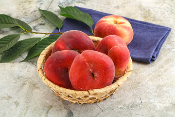Ripe sweet and juicy Flat peach
