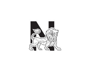 letter N geometri lion logo.eps