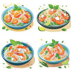  A dish of glass noodle salad (Yum Woon Sen) with shrimp © MDF