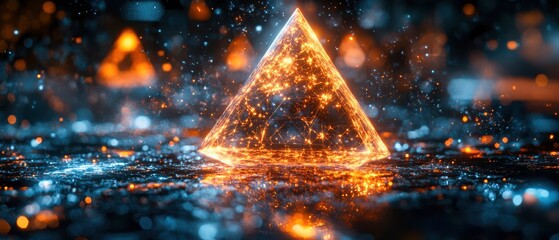 Illuminated Pyramid in Cosmic Space
