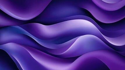 A digital artwork with a fluid, wavy design. It features multiple overlapping curves in shades of purple and blue, creating a sense of depth and movement. The background is a gradient of purple