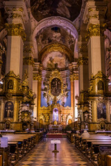 Obraz premium interior of Saint Giles church in Prague, Czech Republic