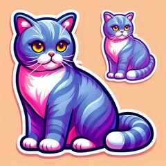 Obraz premium Vibrant Spectrum: A Colorful Feline Portrait