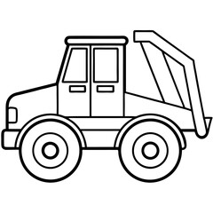 construction vehicle outline coloring book page line art drawing