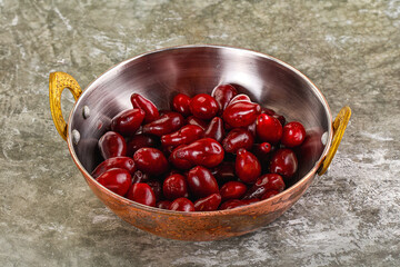 Ripe sweet juicy digberry cornel