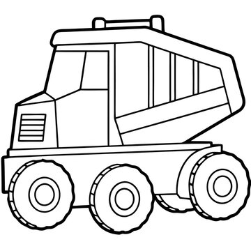 recommend clip art: construction vehicle outline coloring book page line art drawing