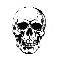 Fototapeta premium skull bone stencil hand drawn vector illustration