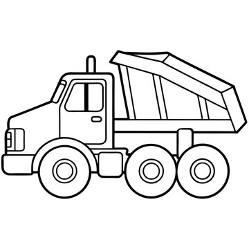 recommend clip art: construction vehicle outline coloring book page line art drawing