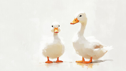 Obraz premium Two White Ducks.