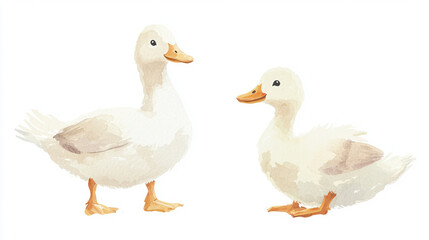 Obraz premium Watercolor Ducklings.