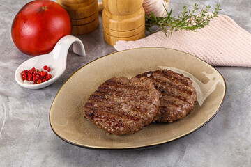 Grilled beef burger cutlet minced meat