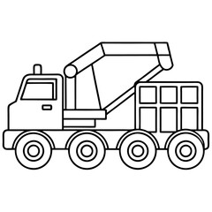 Fototapeta premium construction vehicles outline coloring book page line art drawing