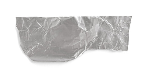 Aluminum Foil Torn Paper Edge Isolated, Wrinkled Aluminium Paper Pattern, Crumpled Tin Material Piece