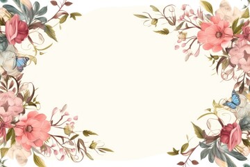 Fototapeta premium Botanical ornament frame backgrounds graphics pattern.