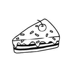 illustration of a cake slice topped with a cherry.