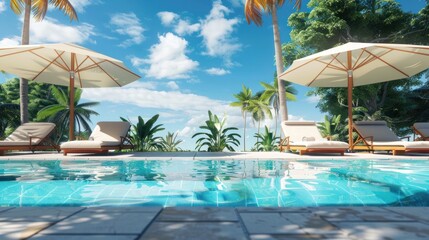 Tropical Paradise Poolside Relaxation