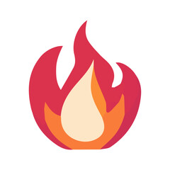 Vector flame in flat style. Flame illustration. Burning fire icon in flat style. 