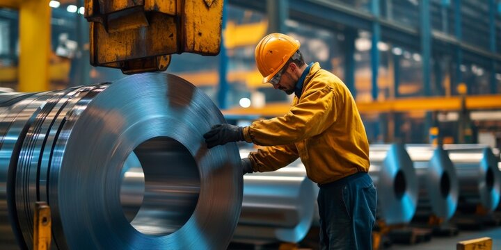 Engineering workers record and check steel in the factory