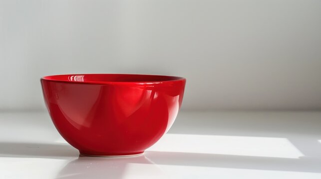  red bowl on white background