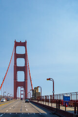 Driving over Golden Gate Bridge