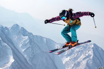 Korean lady recreation mountain outdoors.