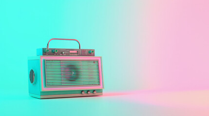 retro radio and cassette player, 80s and 90s radio