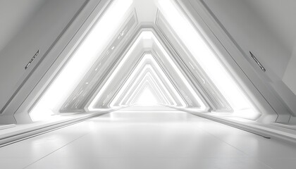 Obraz premium Minimalist Abstract White Architecture, Geometric Shapes and Design