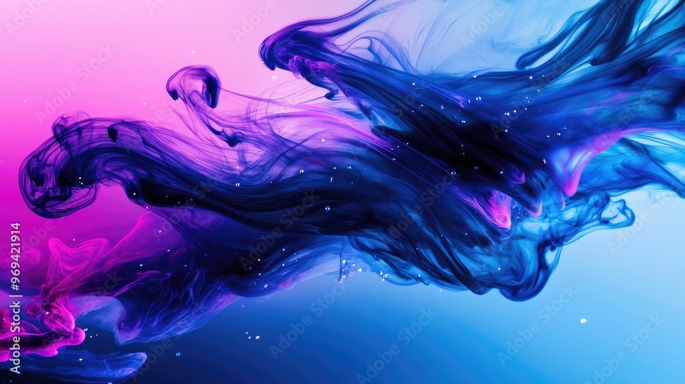 Poster Abstract swirling colors in vibrant hues.