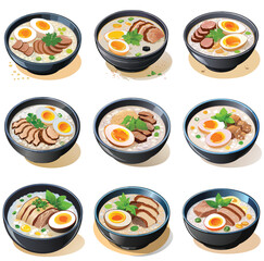  A bowl of Thai-style congee (Jok) with pork and century egg
