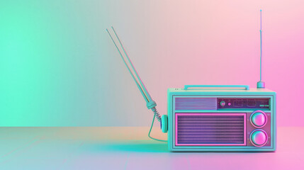 Obraz premium retro radio and cassette player, 80s and 90s radio