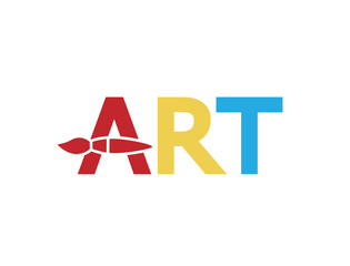 Colorful Art Letter & painting brush vector symbol icon symbol 