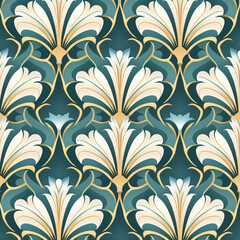 A bright and seamless floral pattern featuring vintage-inspired , tile seamless pattern ,Generated By Ai