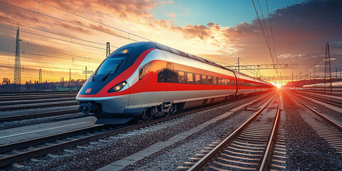 Fototapeta premium High speed train parked