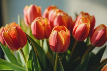 Fototapeta premium Spring awakening with stunning tulips in bloom