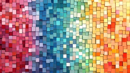 Vibrant Geometric Mosaic Pattern with Colorful Gradient Blocks