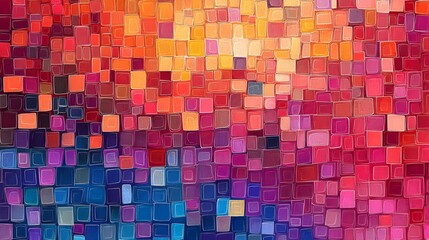 Vibrant Mosaic Geometric Art Background with Colorful Abstract Blocks and Squares
