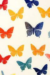 Naklejka premium Colorful illustration of butterflies. Multi-color butterfly illustration.