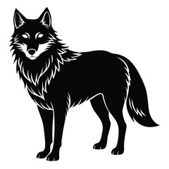 Wolf Print silhouette victor art illustration eps