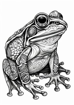 recommend clip art: Frog sketch art illustrated.