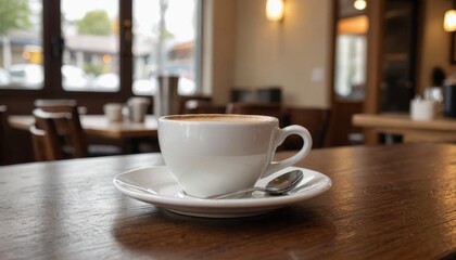 Fototapeta premium A cup of coffee in a cafe