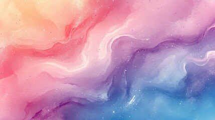 Obraz premium Abstract watercolor pattern with soft pastel swirls and splashes