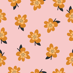 Seamless floral pattern textile vector background