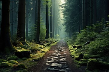 Fototapeta premium Nature background forest landscape outdoors.