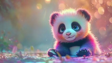 Fototapeta premium Cute Panda Cub.