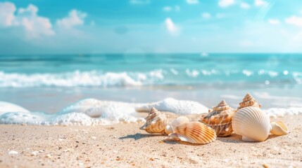 Seashells on a Sandy Beach